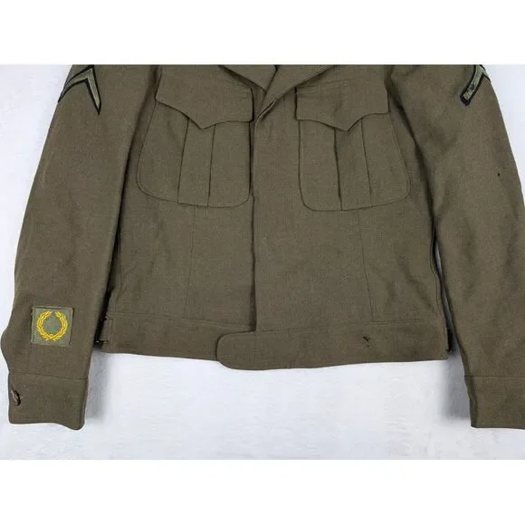 Vtg WWII 1945 Ike‎ Wool Field Jacket 36R Military Army District of Washington